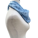 Switch Tura Light Blue &quot;I Love You&quot; Scarf With Multilingual Script &amp; Striped Border 2 image