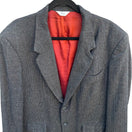 Switch Jordache Vintage 80s Mens Grey Tweed Linen Wool Blend Blazer Sport Coat 44R 3 image