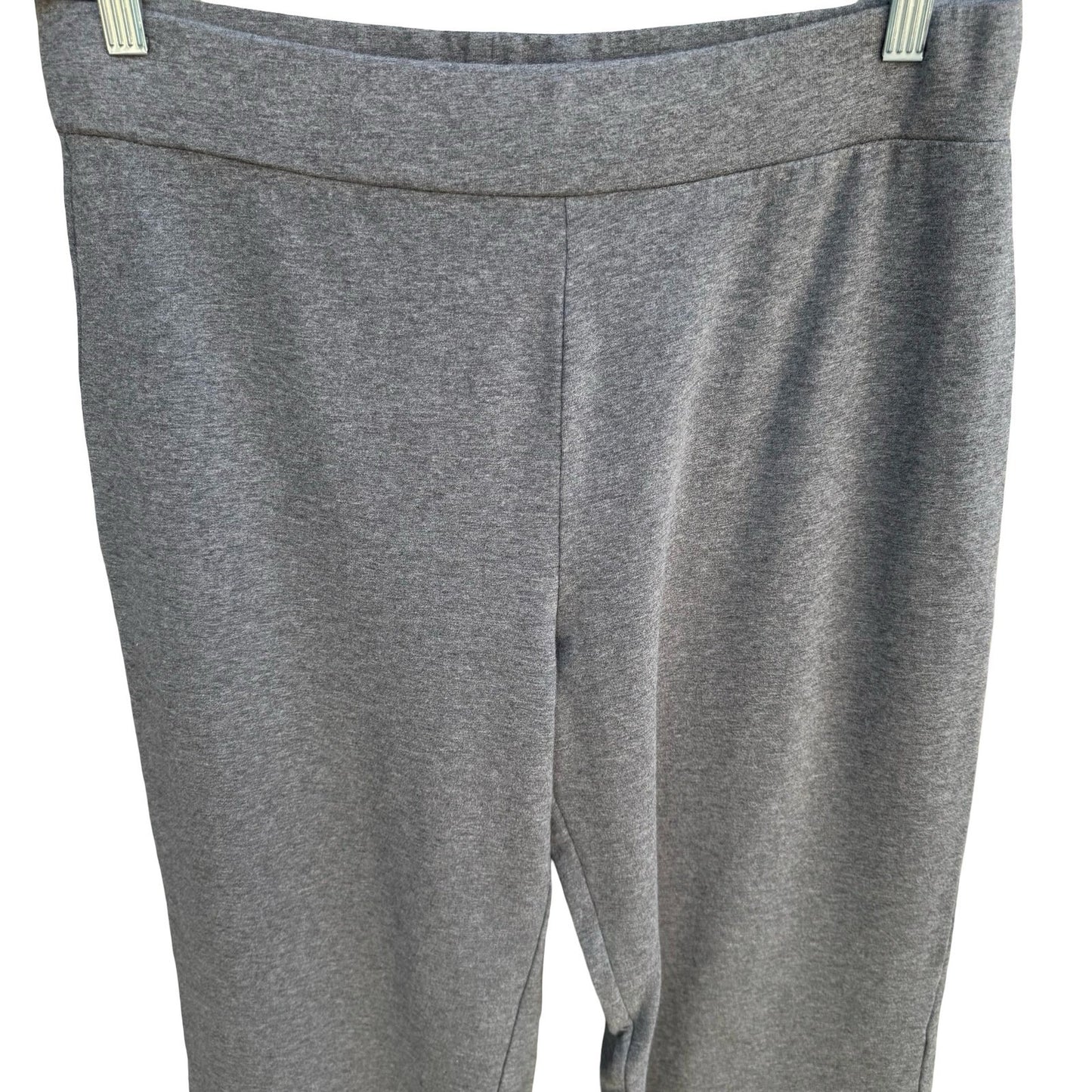 Jones New York Signature Womens Heather Grey Pull On Knit Straight Leg Pants L