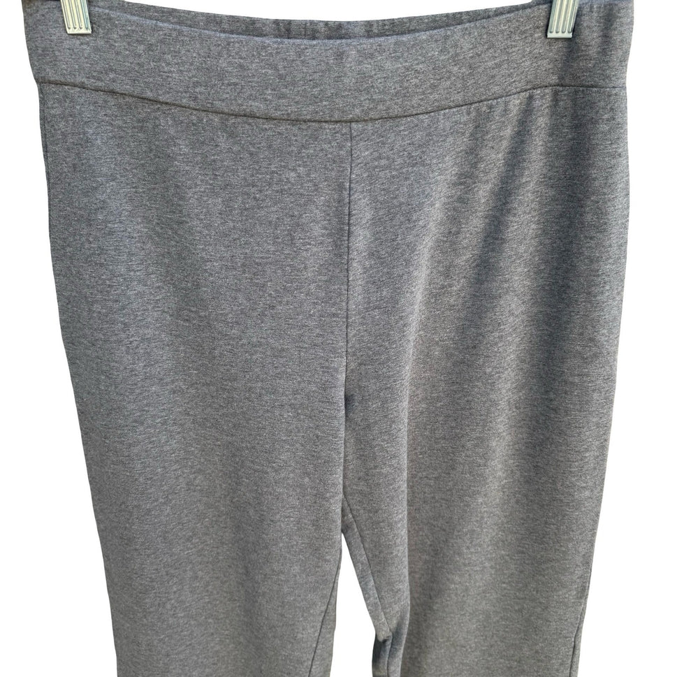 Jones New York Signature Womens Heather Grey Pull On Knit Straight Leg Pants L