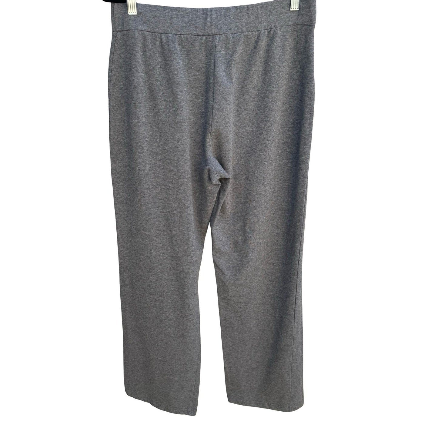 Jones New York Signature Womens Heather Grey Pull On Knit Straight Leg Pants L