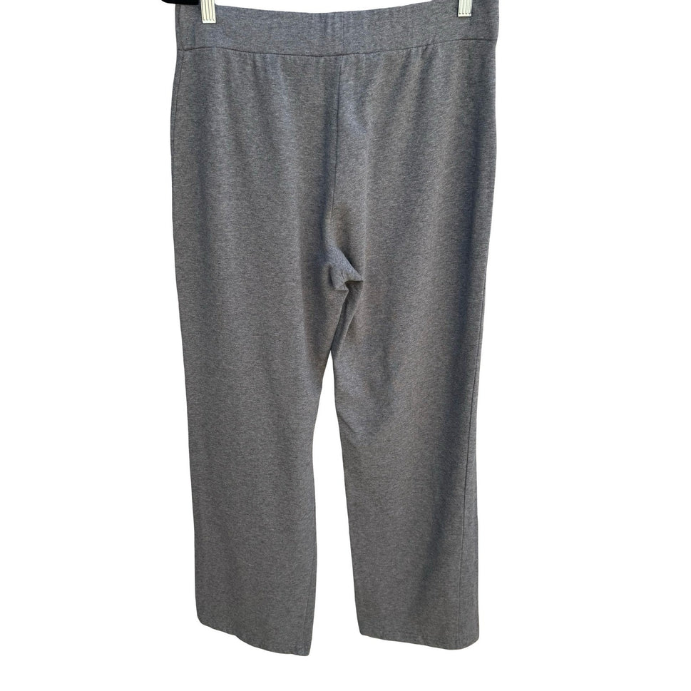 Jones New York Signature Womens Heather Grey Pull On Knit Straight Leg Pants L