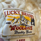 Switch Lucky Brand Woolens Hand Knit Wool Chunky Lattice Turtleneck Sweater Cream L 2 image