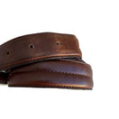 Switch HJ-20 Italian Oil-Tanned Cowhide Leather Belt Brown Size 34 Double Stitched 2 image