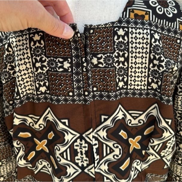 Handmade Women's Dashiki Tribal Ethnic Long Sleeve Two Piece Top Full Skirt Set