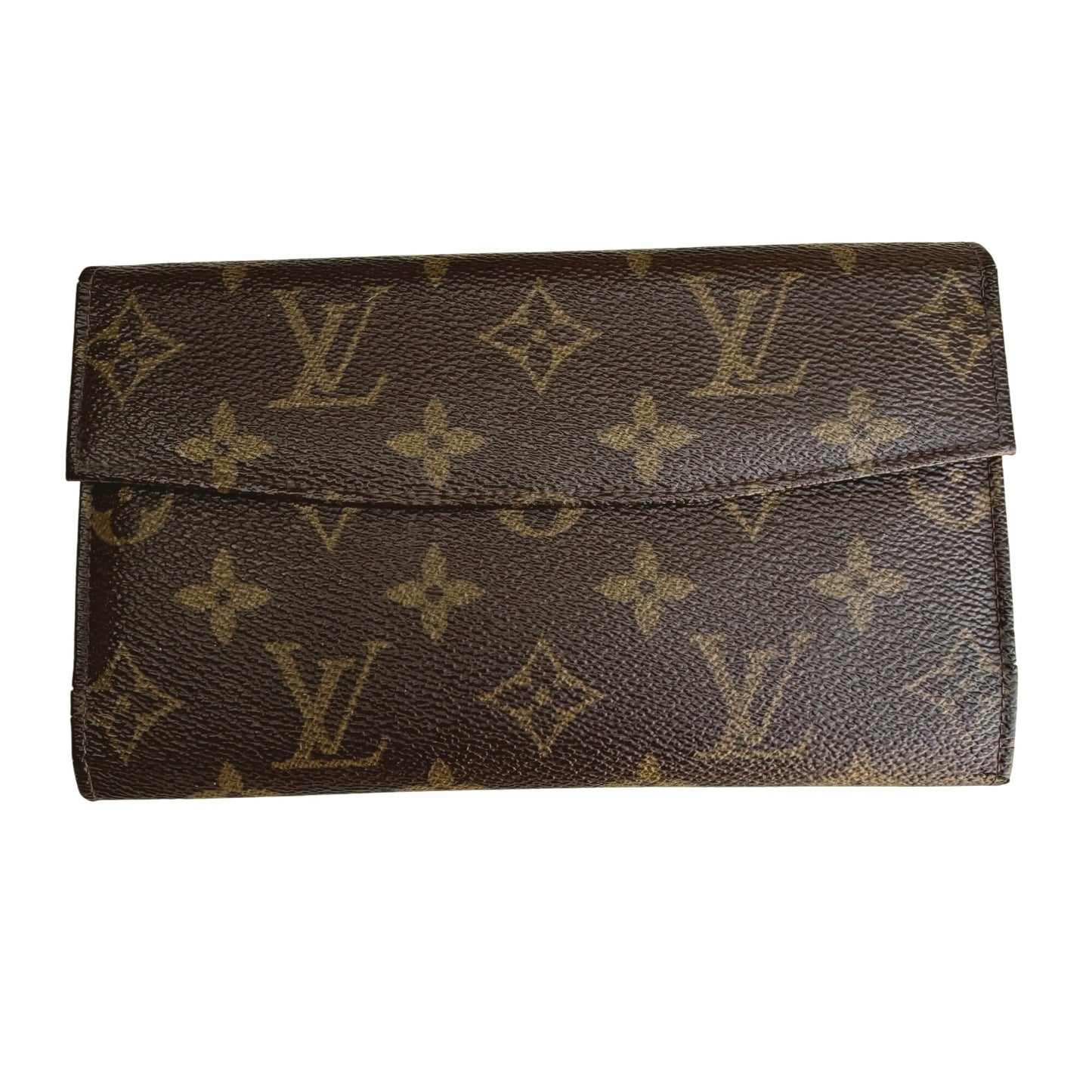 Louis Vuitton Vintage Monogram Canvas Trifold Wallet Card Holder Checkbook Cover