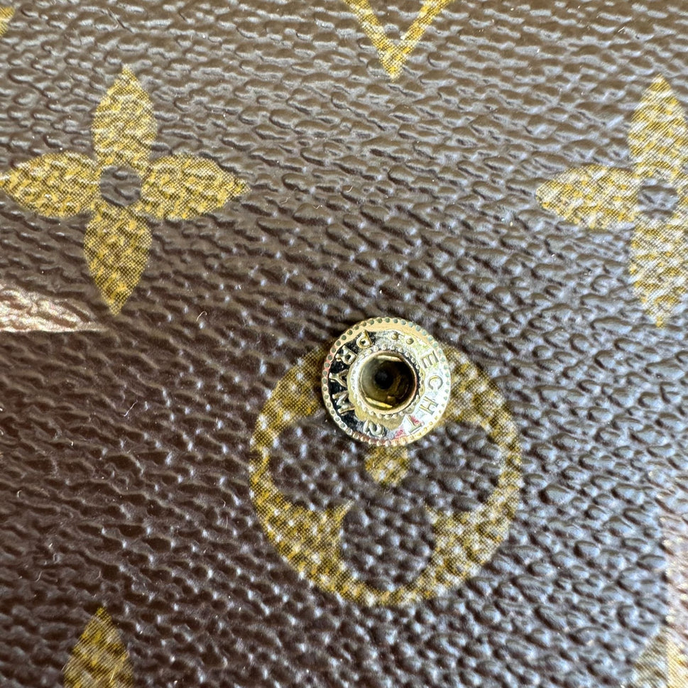 Louis Vuitton Vintage Monogram Canvas Trifold Wallet Card Holder Checkbook Cover