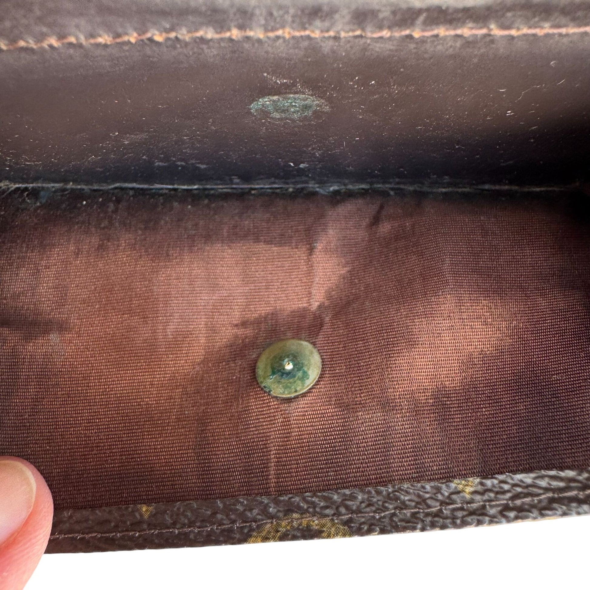 Louis Vuitton Vintage Monogram Canvas Trifold Wallet Card Holder Checkbook Cover