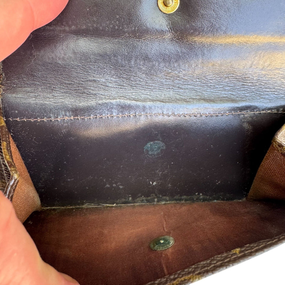 Louis Vuitton Vintage Monogram Canvas Trifold Wallet Card Holder Checkbook Cover