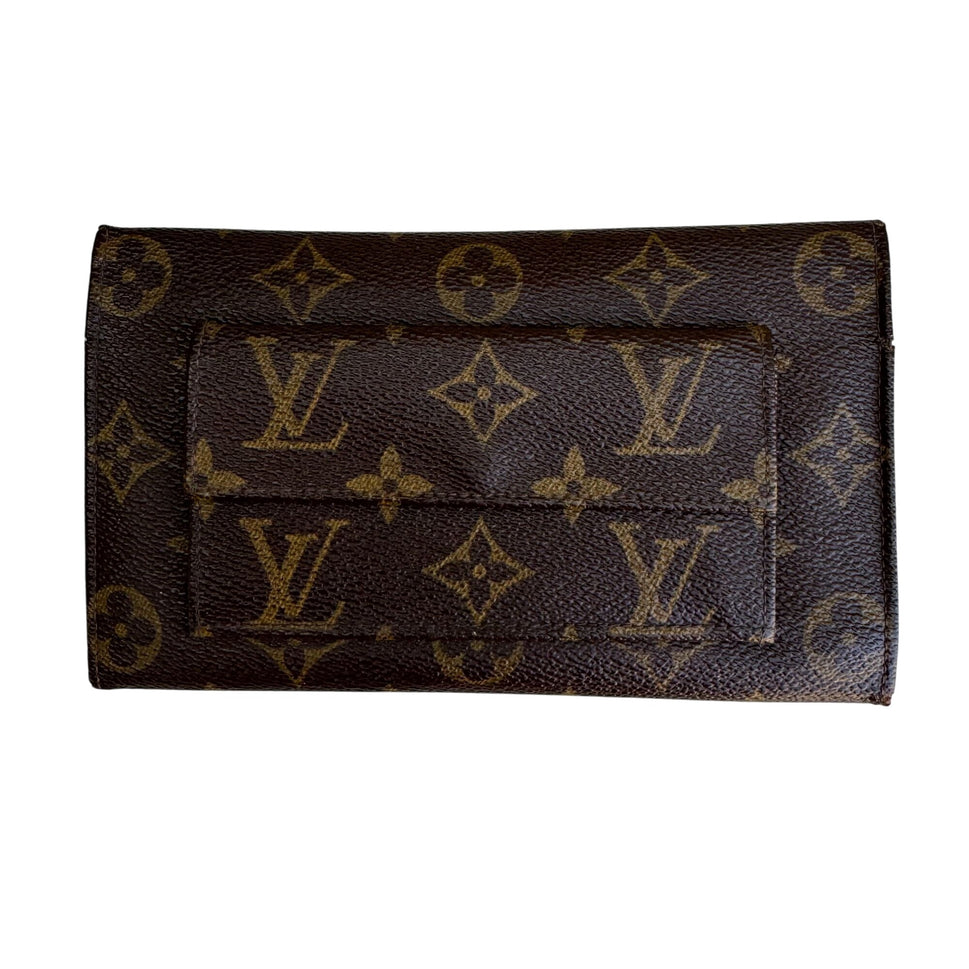 Louis Vuitton Vintage Monogram Canvas Trifold Wallet Card Holder Checkbook Cover