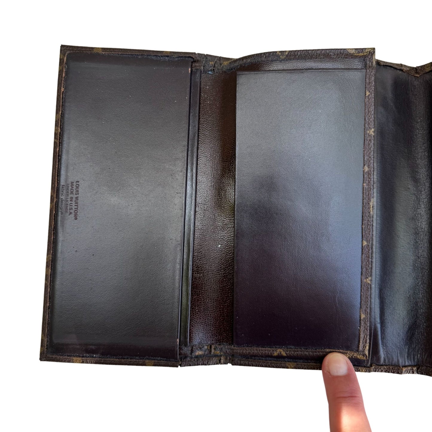 Louis Vuitton Vintage Monogram Canvas Trifold Wallet Card Holder Checkbook Cover