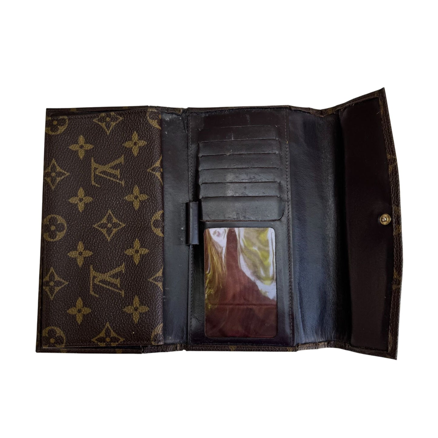 Louis Vuitton Vintage Monogram Canvas Trifold Wallet Card Holder Checkbook Cover