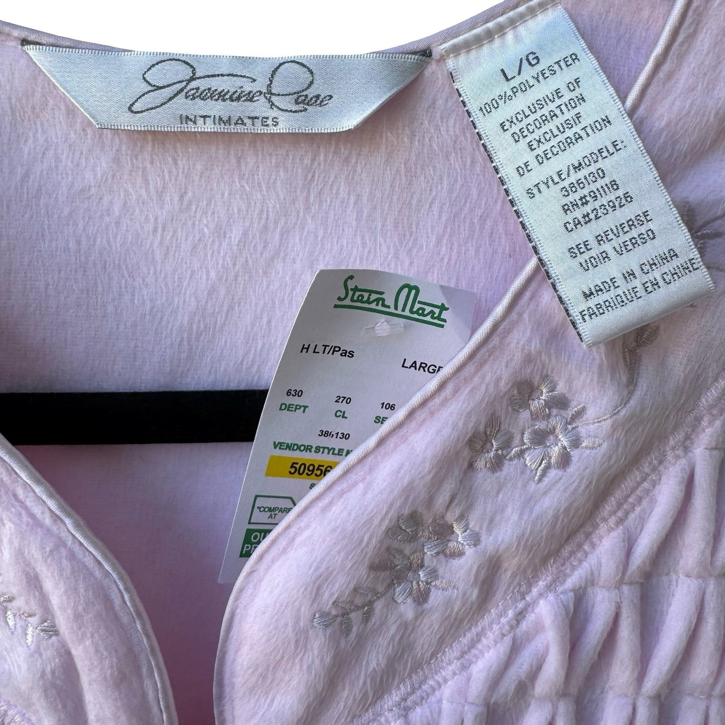Jasmine Rose Coquette Grandmacore Pink Embroidered Smocked Fleece Robe L NWT