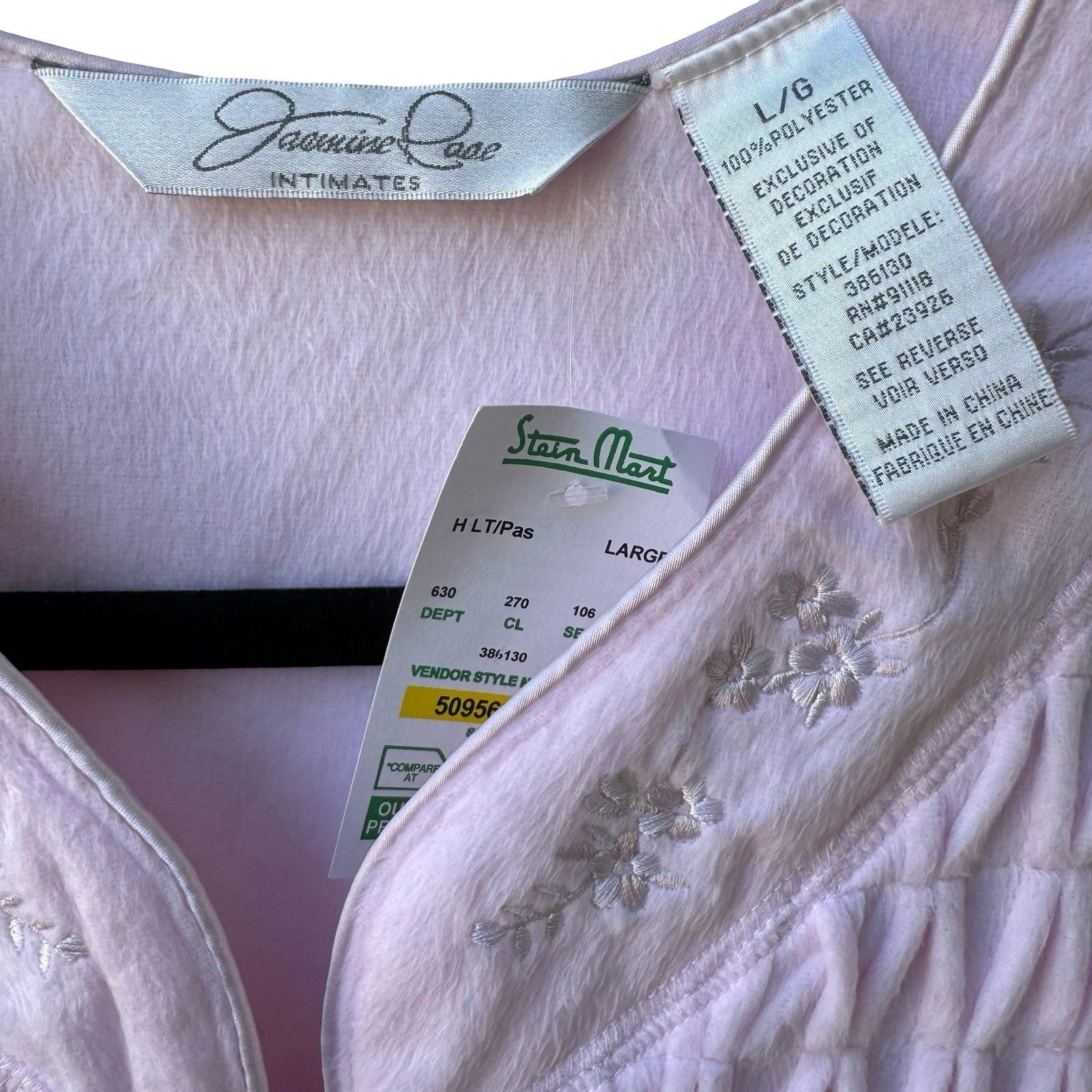 Jasmine Rose Coquette Grandmacore Pink Embroidered Smocked Fleece Robe L NWT