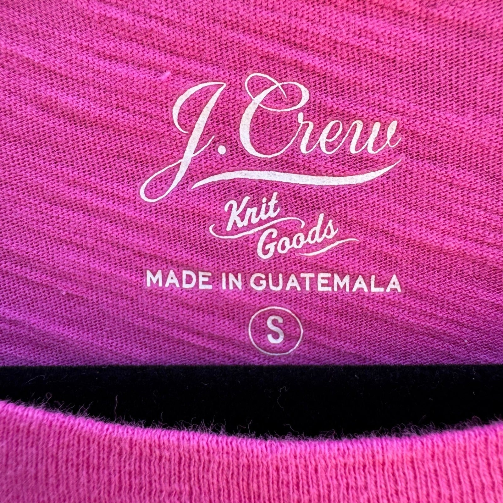 J. Crew Womens S Team Beach Graphic Shirt Pink Slub Cotton Coastal Barbiecore