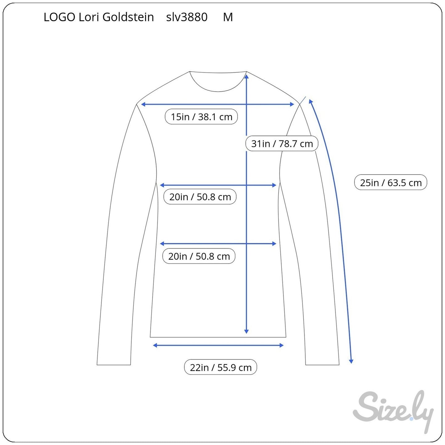LOGO Lori Goldstein Womens Blue Marled V-Neck Sharkbite Hem Sweater Pockets M