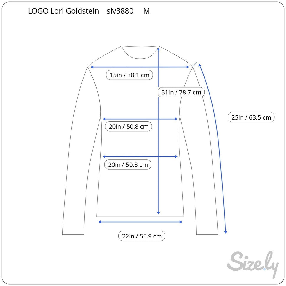 LOGO Lori Goldstein Womens Blue Marled V-Neck Sharkbite Hem Sweater Pockets M