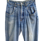 Switch Freego Vintage 80s Womens High-Waisted Pleated Light Blue Worn Denim Jeans 28x31 3 image