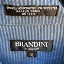 Switch Brandini Le Collezioni Blue Pinstripe Mandarin Collar Button-Up Shirt Mens XL 3 image