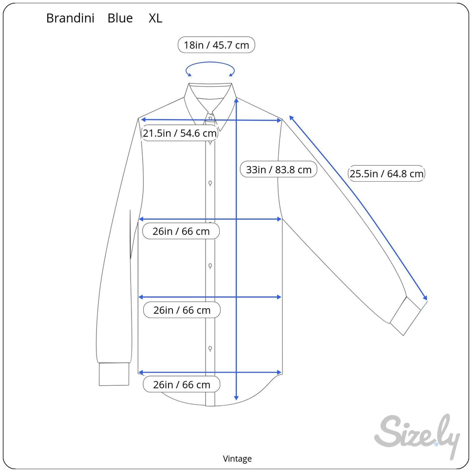 Brandini Le Collezioni Blue Pinstripe Mandarin Collar Button-Up Shirt Mens XL