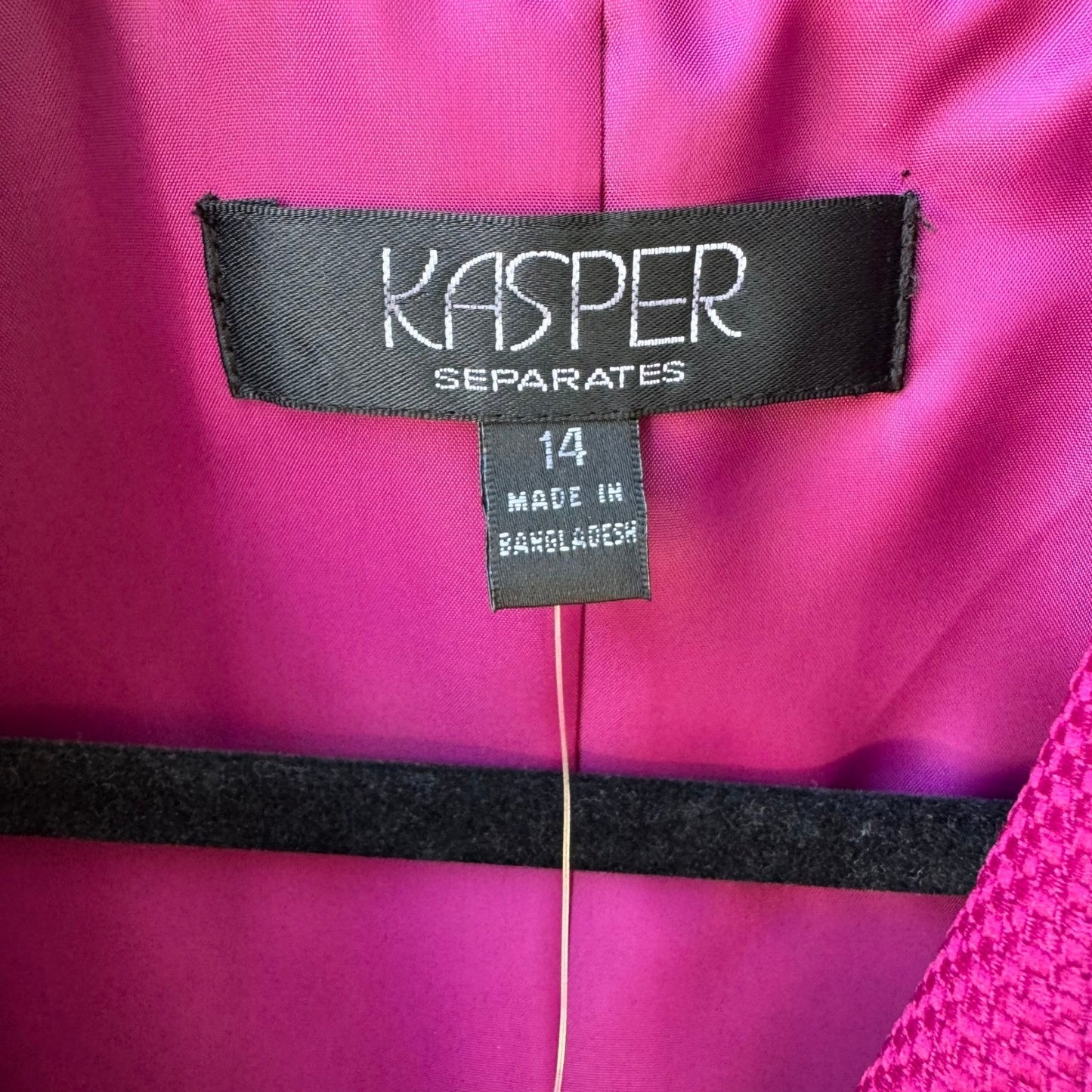 Kasper Raspberry Pink Textured Power Suit Professional Blazer Jacket 14 NEW