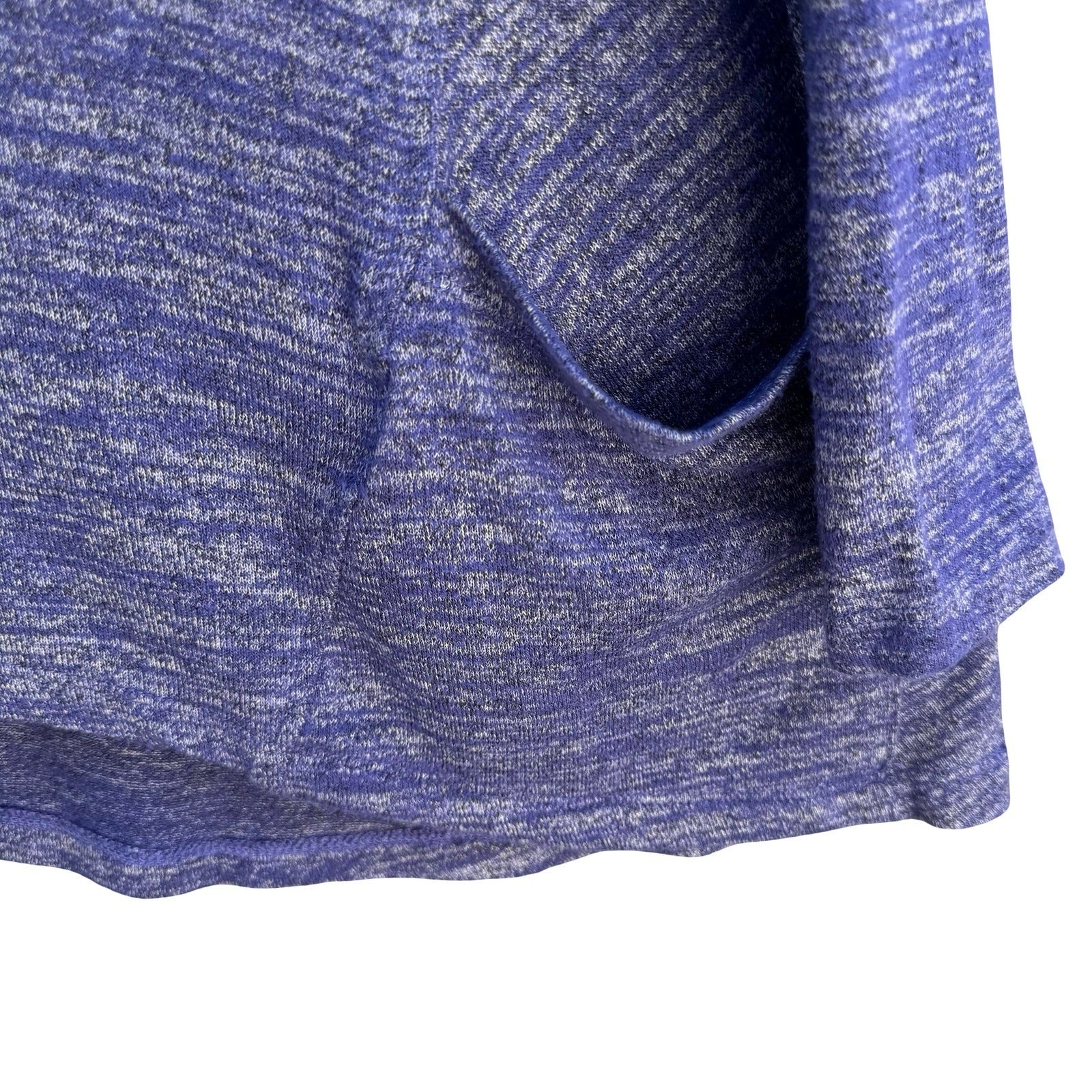 LOGO Lori Goldstein Purple Marled Knit V-Neck Tunic Top Lagenlook Loungewear M