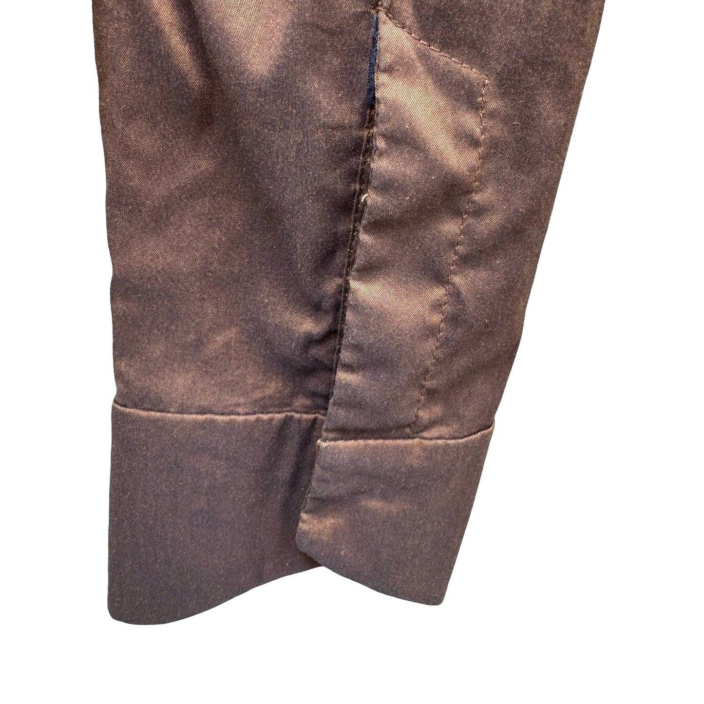 Ted Baker London Minimalist Brown Iridescent Hidden Button Shirt Tailored Chic S