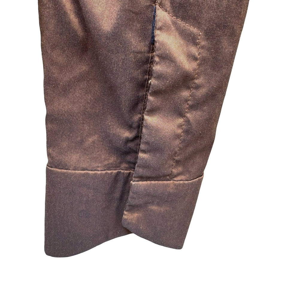 Ted Baker London Minimalist Brown Iridescent Hidden Button Shirt Tailored Chic S