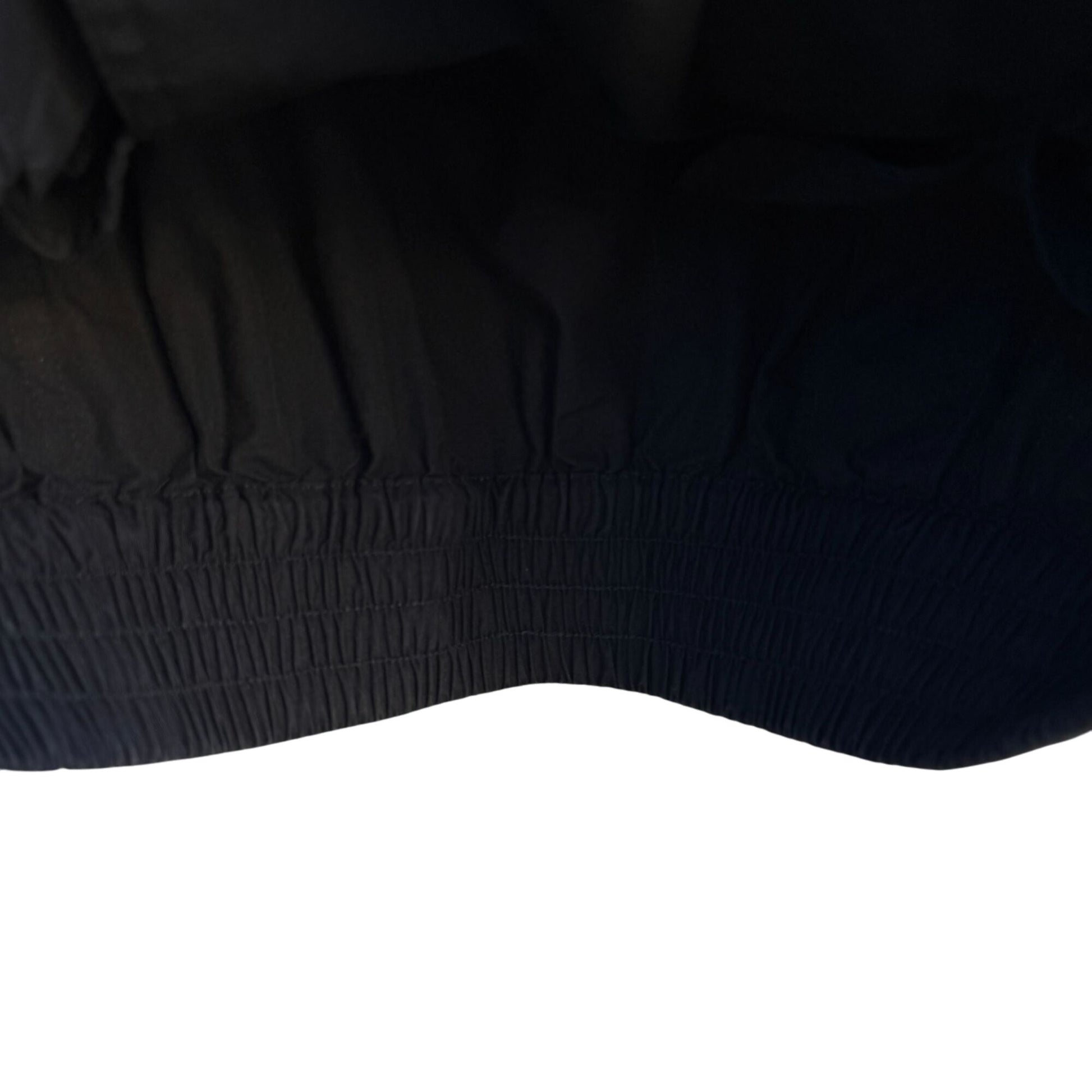 Lizsport Vintage Black Cropped Bomber Biker Jacket Zippers Oversized Epaulets L