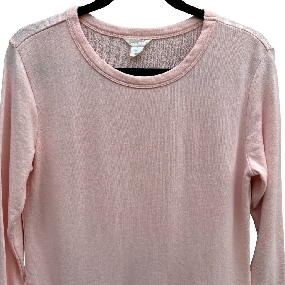 Caslon Coquette Cottagecore Soft Girl Eyelet Peplum Hem French Terry Top Pastel