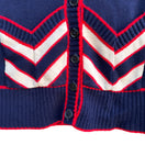 Switch Vintage 60s Womens Navy Red Knit Striped Chevron Retro Sleeveless Sweater Vest 2 image