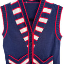 Switch Vintage 60s Womens Navy Red Knit Striped Chevron Retro Sleeveless Sweater Vest 3 image