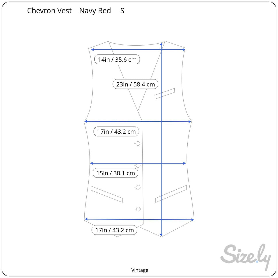 Vintage 60s Womens Navy Red Knit Striped Chevron Retro Sleeveless Sweater Vest