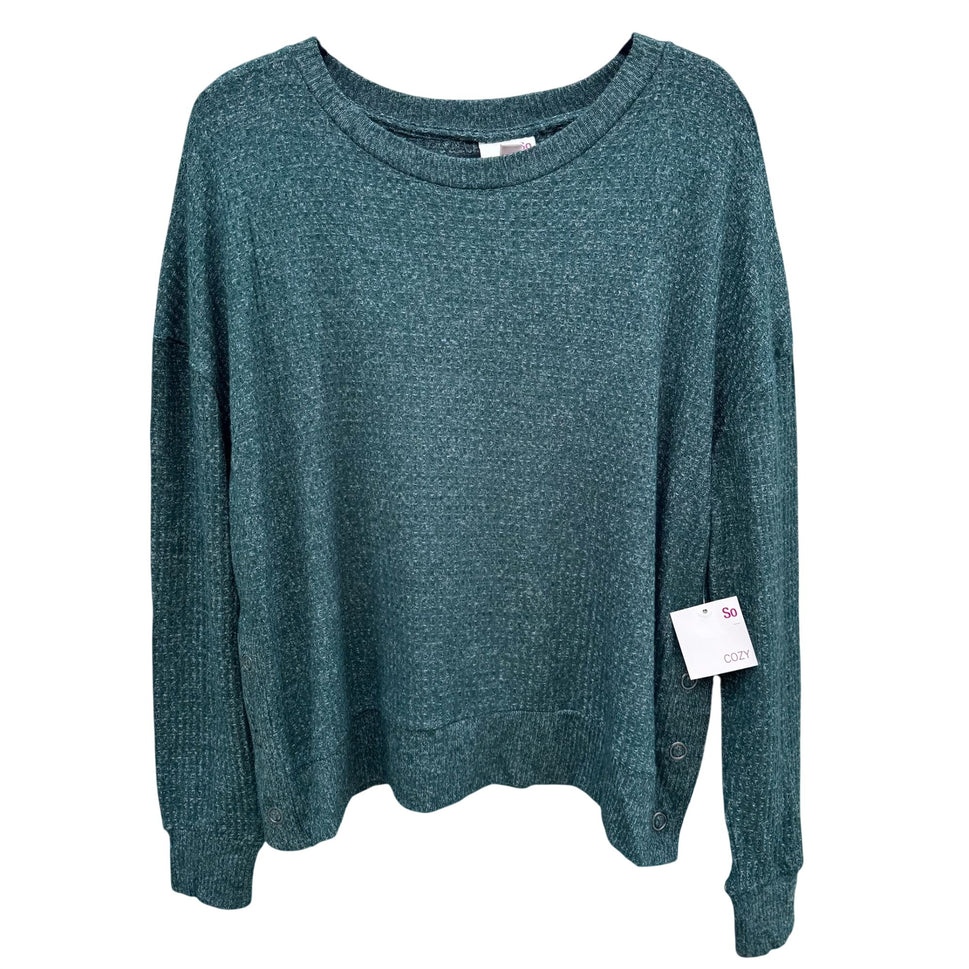 So Womens Moss Marl Knit Sweater XXL Cozy Pullover Long Sleeve Soft Casual New