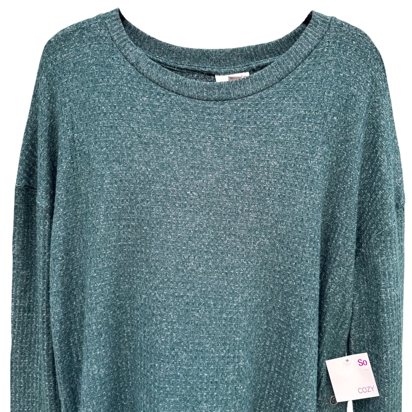 So Womens Moss Marl Knit Sweater XXL Cozy Pullover Long Sleeve Soft Casual New