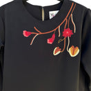 Switch Maggie Sweet Vintage 90s Womens S Black Floral Embroidered Long Sleeve Blouse 3 image