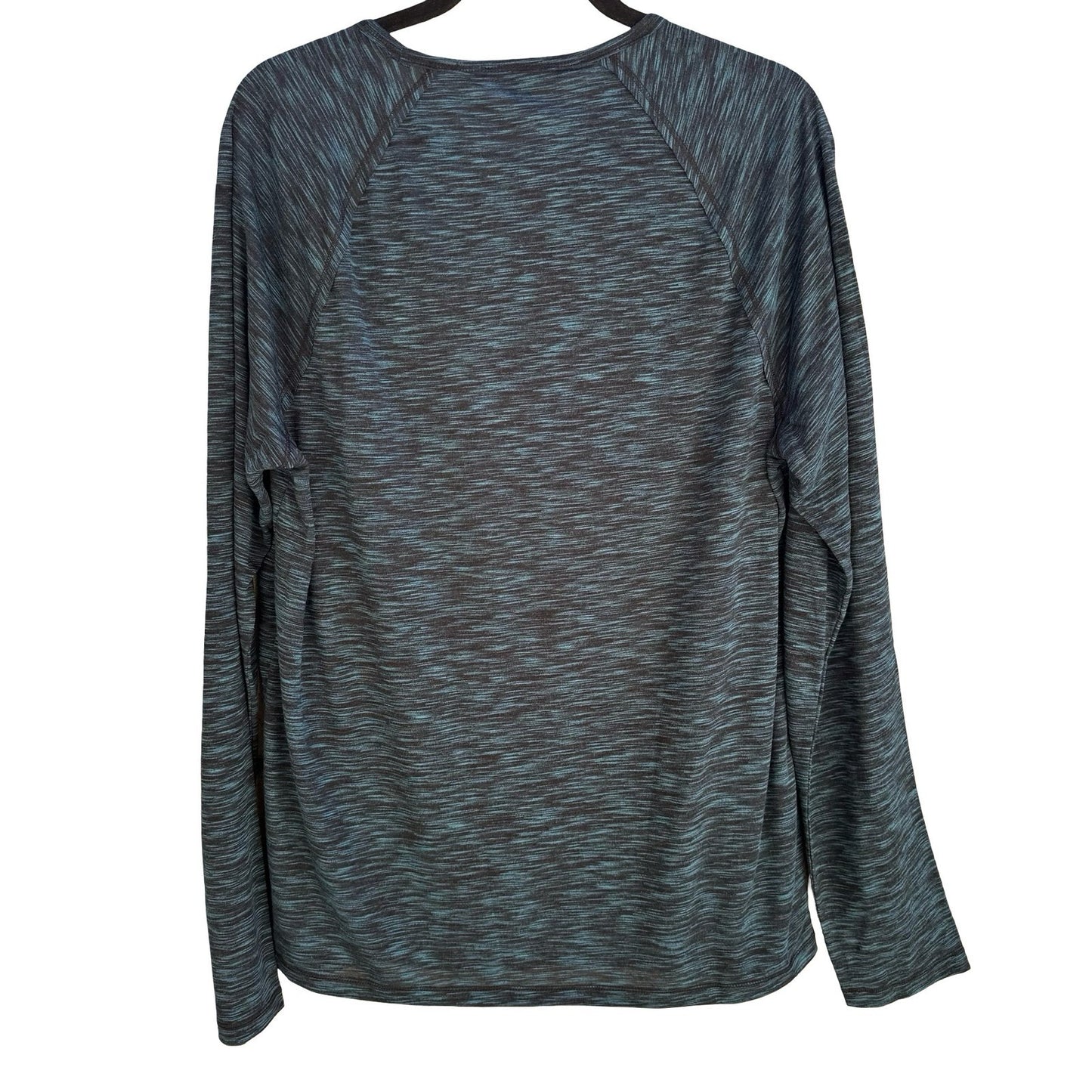 John Varvatos Star USA Space Dye Raglan Long Sleeve Knit Shirt Blue Mens L NEW