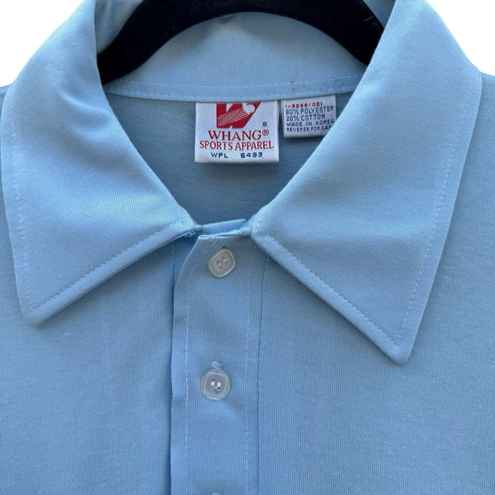 Whang Sports Apparel Mens Vintage Light Blue Short Sleeve Polo Shirt Small Korea