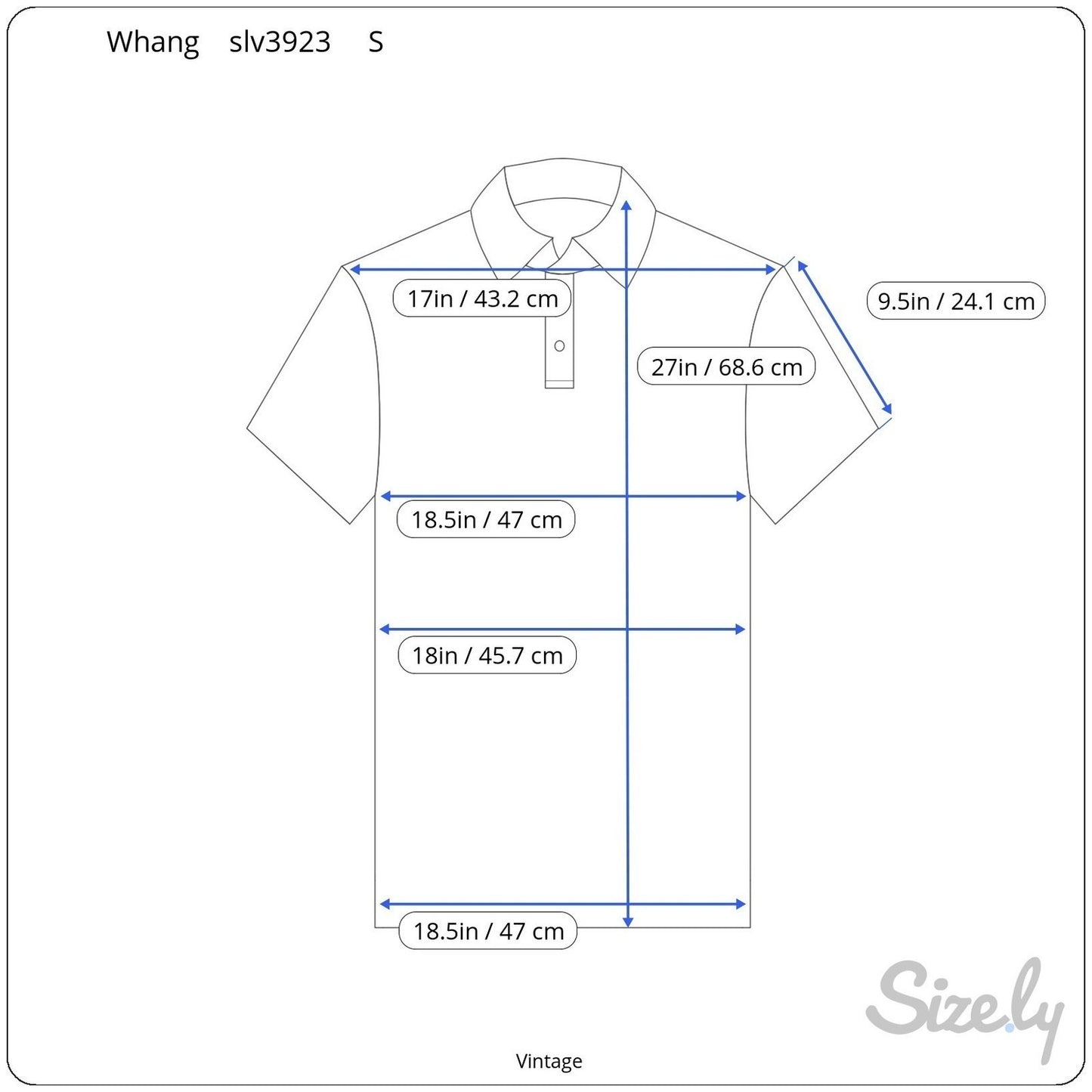 Whang Sports Apparel Mens Vintage Light Blue Short Sleeve Polo Shirt Small Korea
