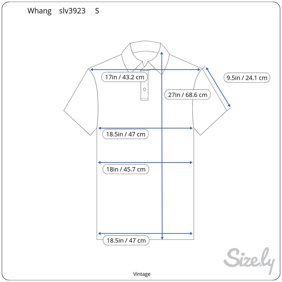 Whang Sports Apparel Mens Vintage Light Blue Short Sleeve Polo Shirt Small Korea