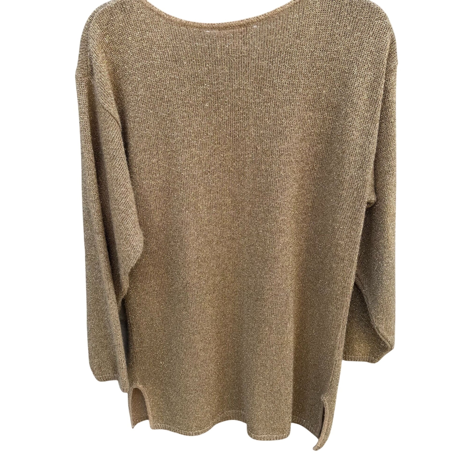 Nutcracker Vintage 80s Womens S Gold Metallic Knit Tunic Sweater Glam Party