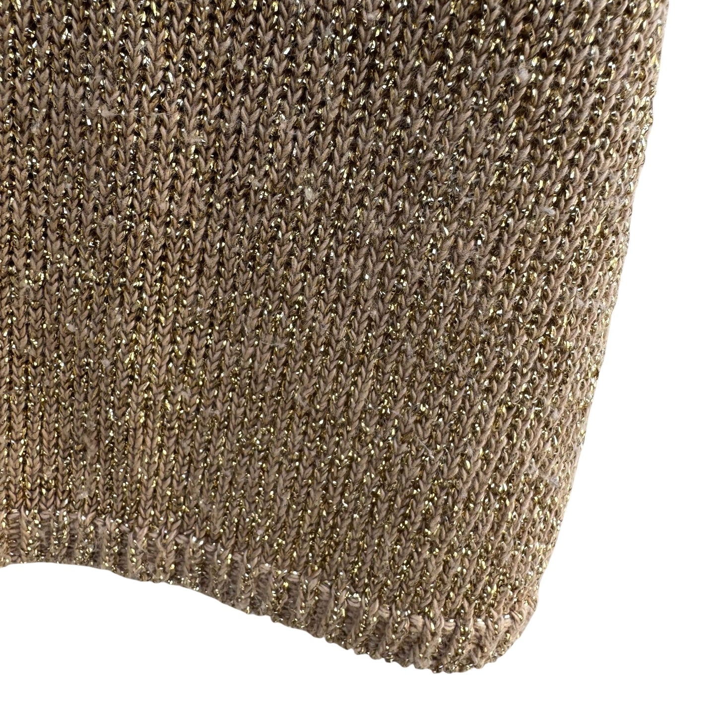 Nutcracker Vintage 80s Womens S Gold Metallic Knit Tunic Sweater Glam Party