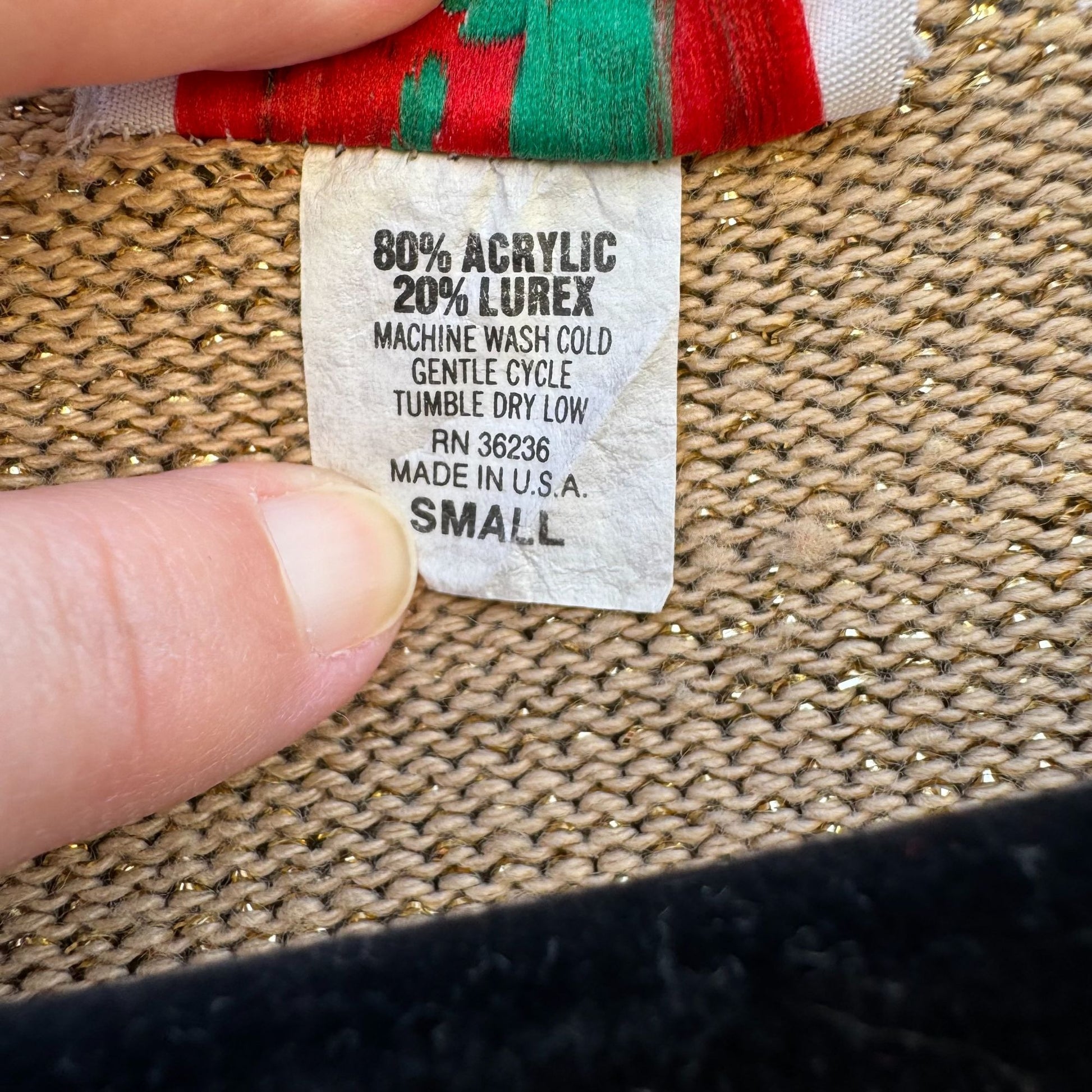 Nutcracker Vintage 80s Womens S Gold Metallic Knit Tunic Sweater Glam Party