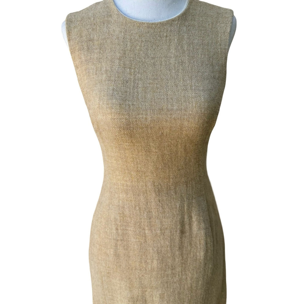 KORS Michael Kors Vintage Minimalist Old Money Wool Sleeveless Sheath Dress 6