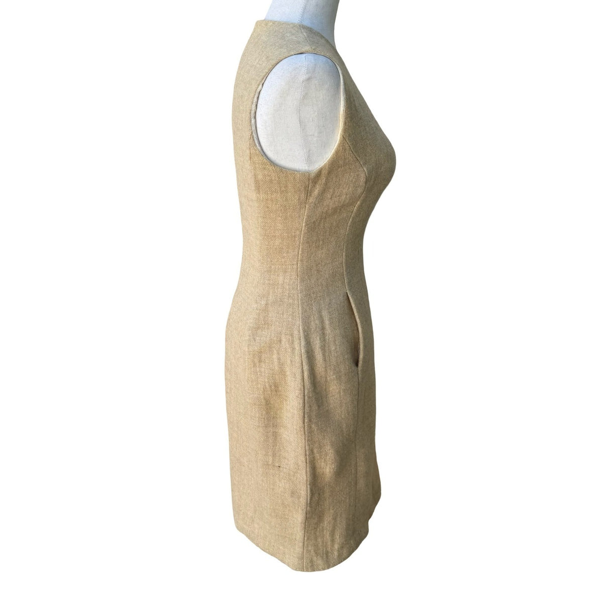 KORS Michael Kors Vintage Minimalist Old Money Wool Sleeveless Sheath Dress 6