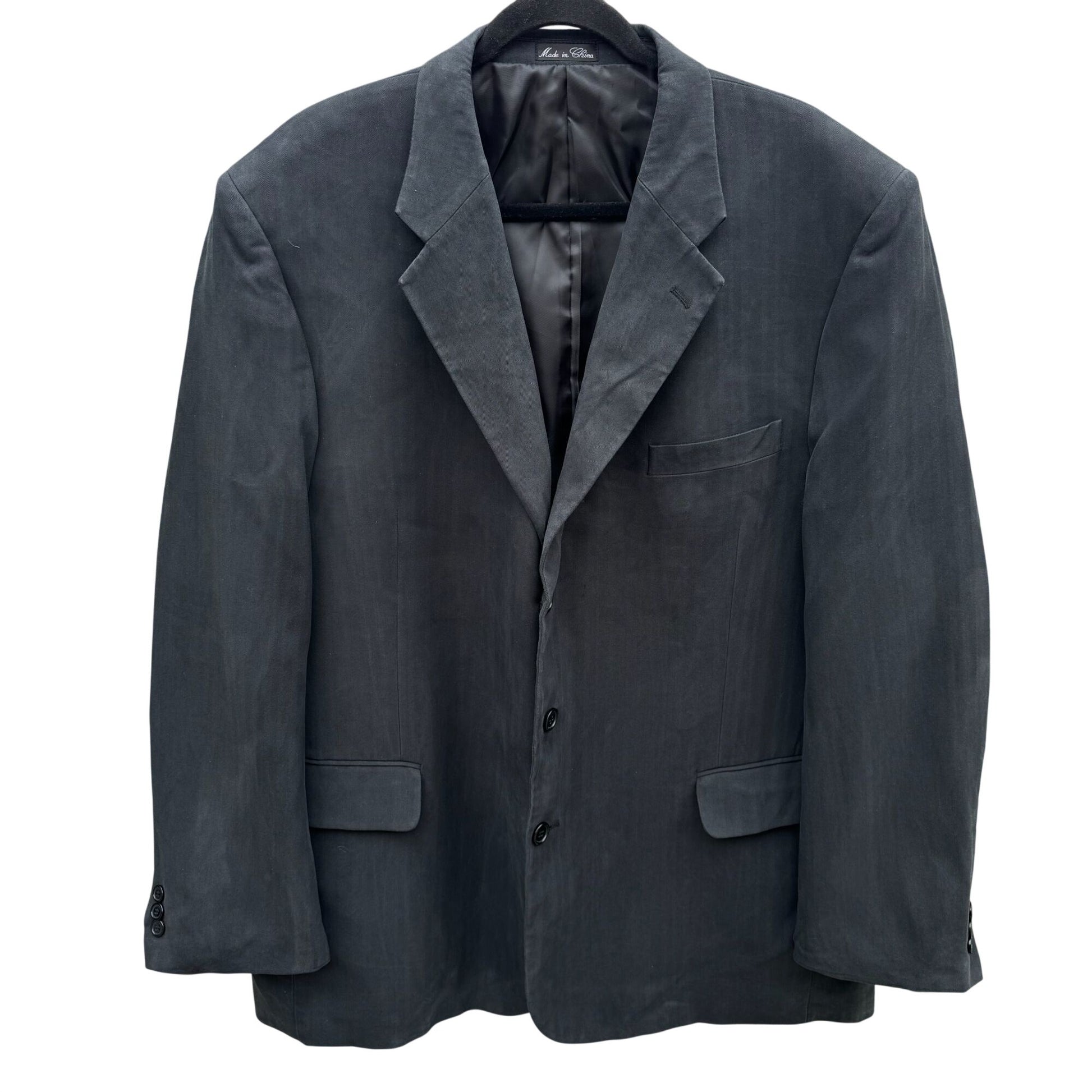 Cezar Del Prado Vintage Mens Black Silk Single Breasted 3 Button Blazer Jacket