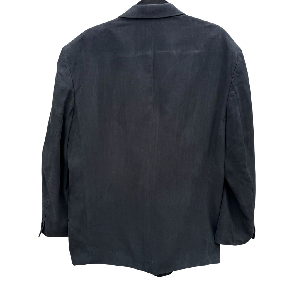 Cezar Del Prado Vintage Mens Black Silk Single Breasted 3 Button Blazer Jacket