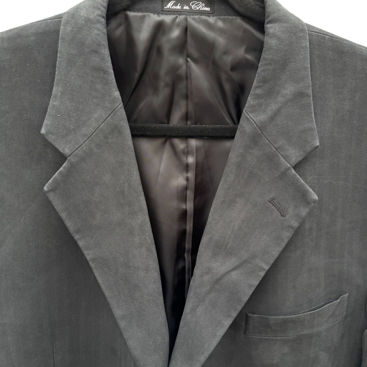 Cezar Del Prado Vintage Mens Black Silk Single Breasted 3 Button Blazer Jacket