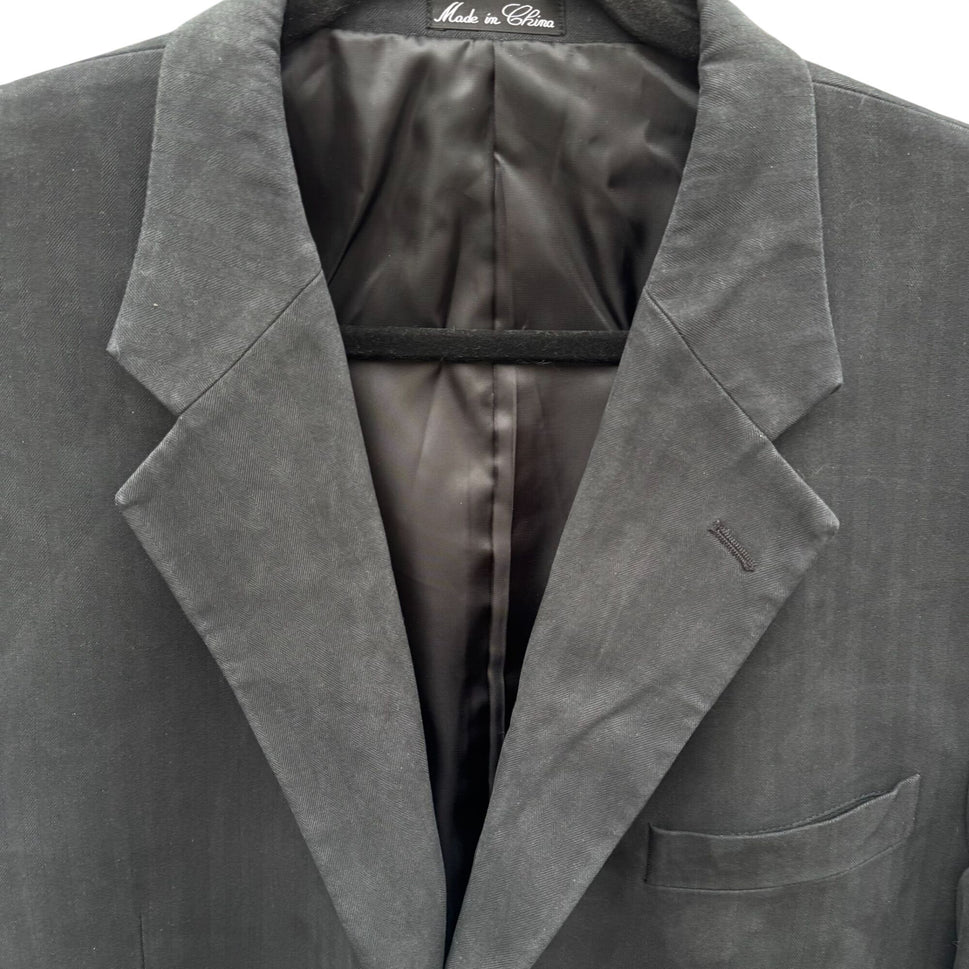 Cezar Del Prado Vintage Mens Black Silk Single Breasted 3 Button Blazer Jacket