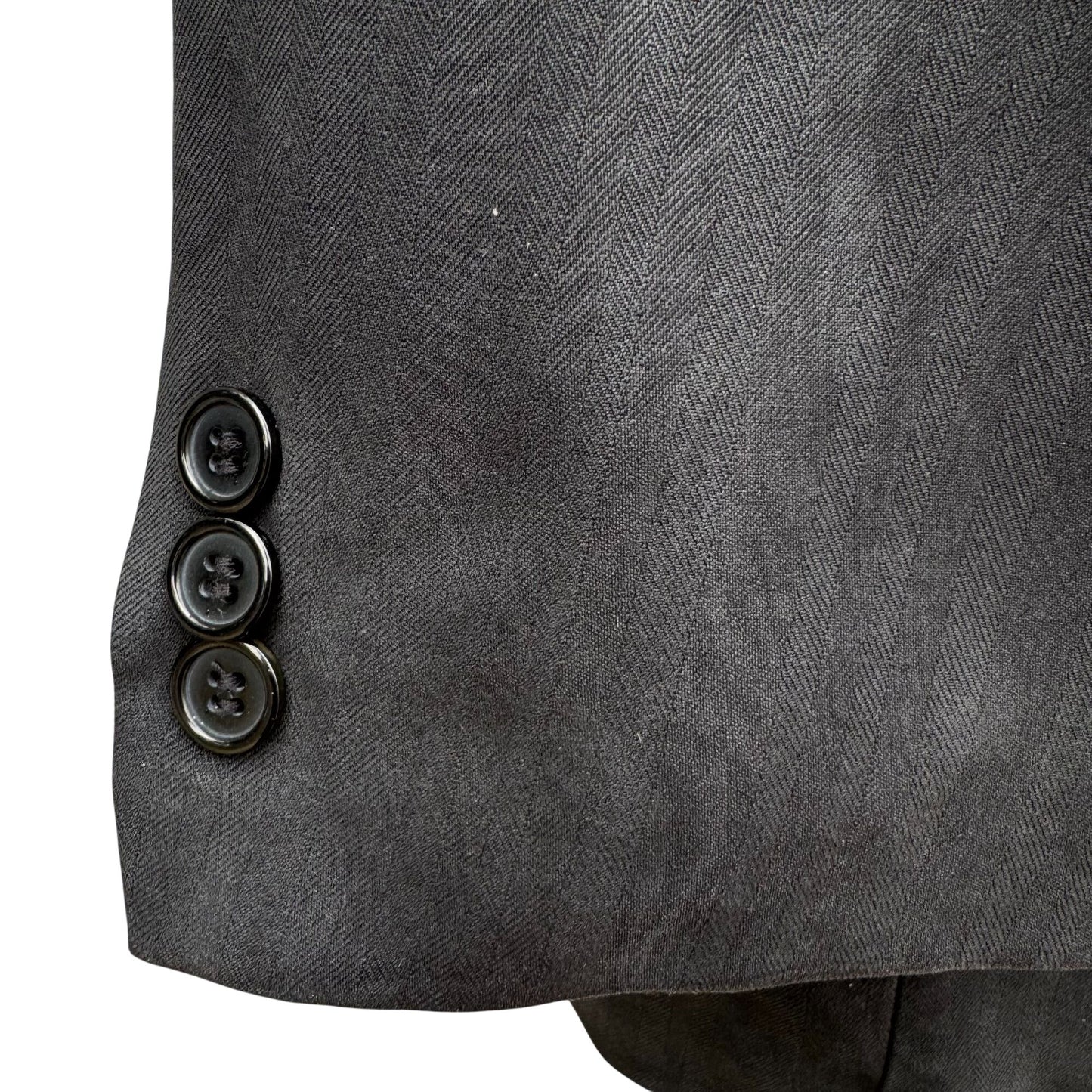 Cezar Del Prado Vintage Mens Black Silk Single Breasted 3 Button Blazer Jacket